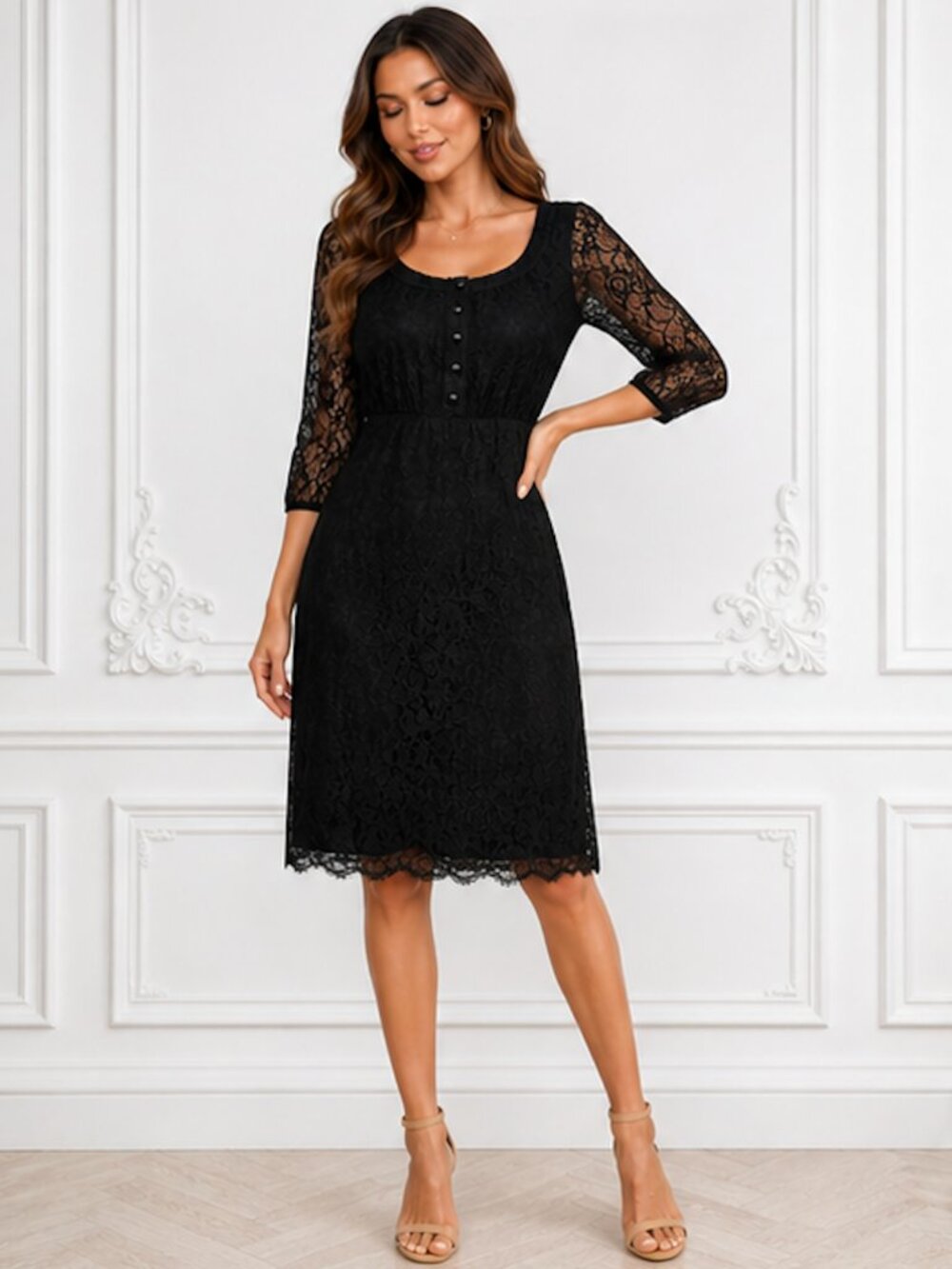 Size 8 Anthropologie Lace Dress - Picture 4 of 5